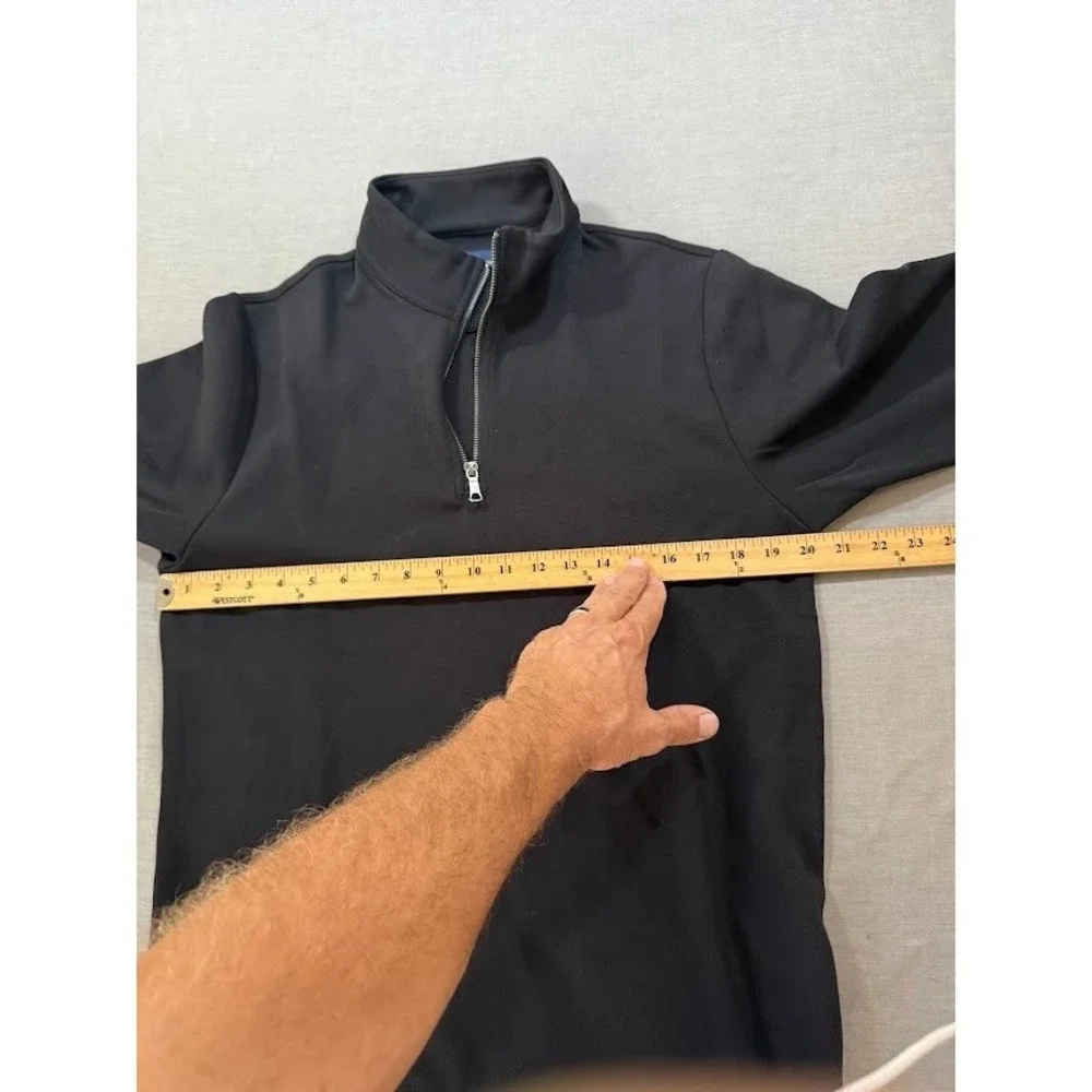 Brooks Brothers Quarter Zip Pullover Sweatshirt Long Sleeve Mens Black S‎ NWOT